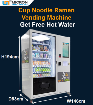 Touch Screen Hot Water Milk Tea Cup Noodle Vending Machine 540 Capacity