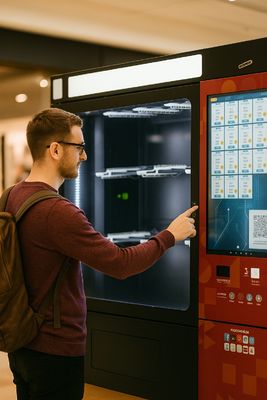 Automated Clothes Vending Machine with Customizable Hanging Slots Multiple Payment Systems and Space-Saving Design
