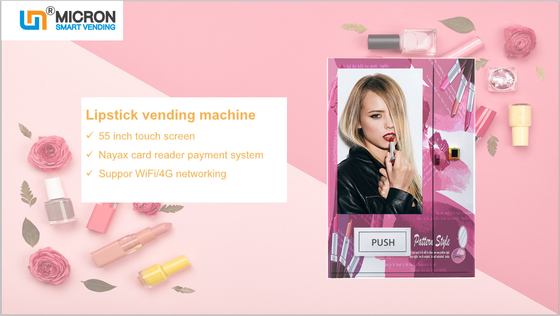Custom Pink Lipstick Vending Machine 55 Inch Touch Screen For Shopping Mall